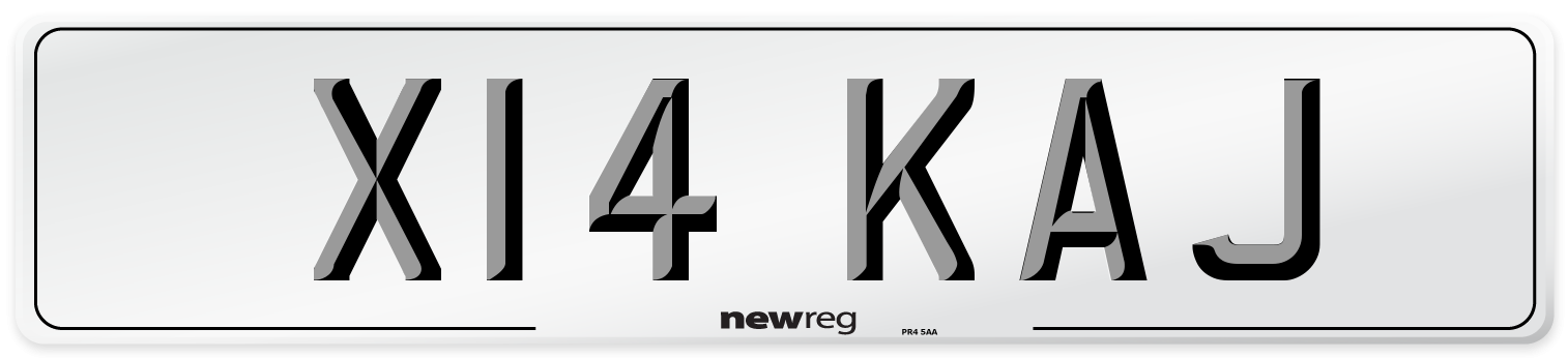 X14 KAJ Front Number Plate