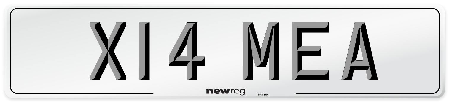 X14 MEA Front Number Plate