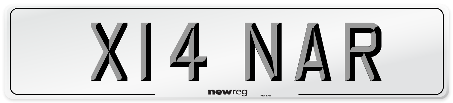 X14 NAR Front Number Plate