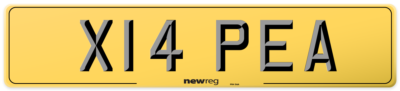 X14 PEA Rear Number Plate