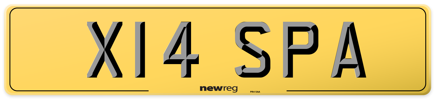 X14 SPA Rear Number Plate