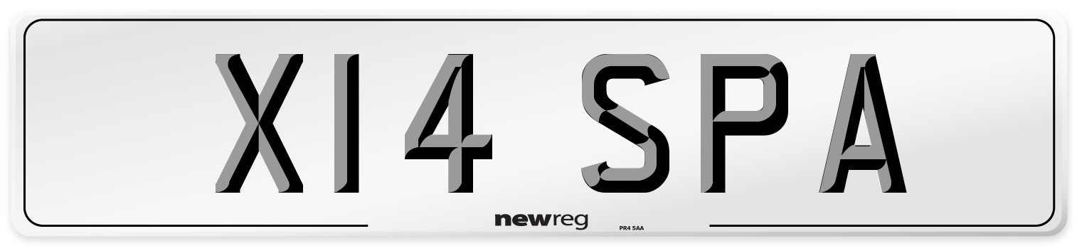 X14 SPA Front Number Plate