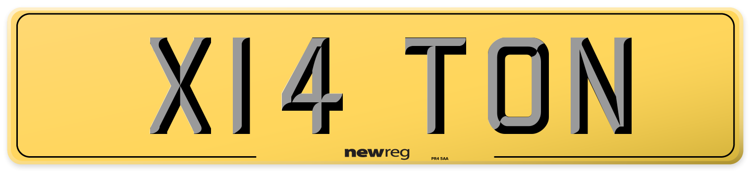 X14 TON Rear Number Plate