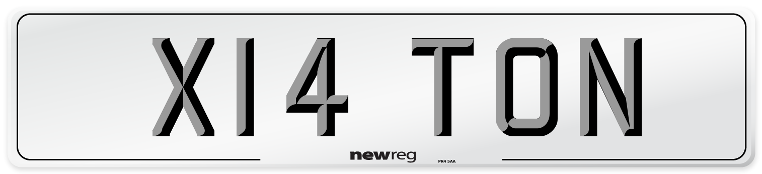 X14 TON Front Number Plate