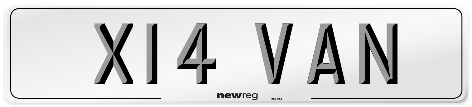 X14 VAN Front Number Plate