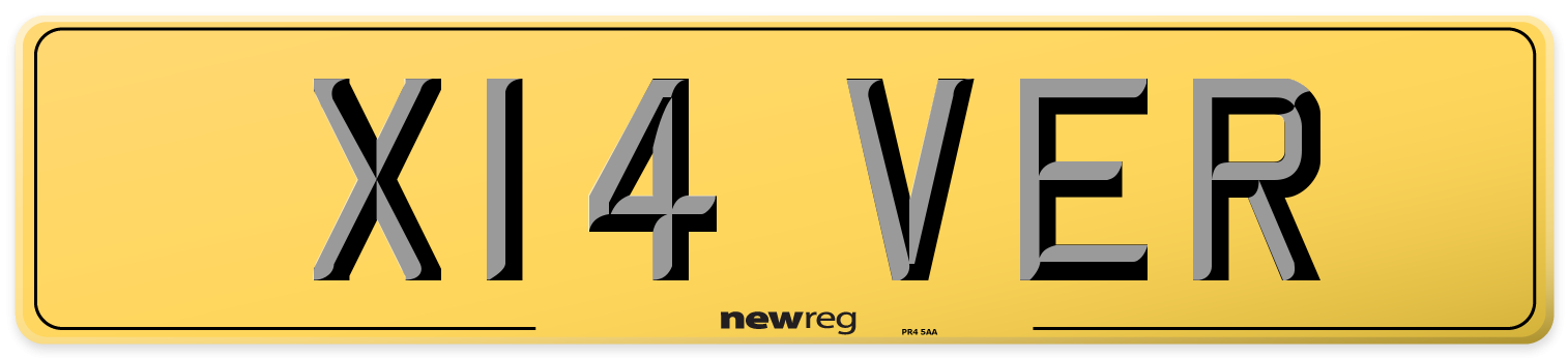 X14 VER Rear Number Plate