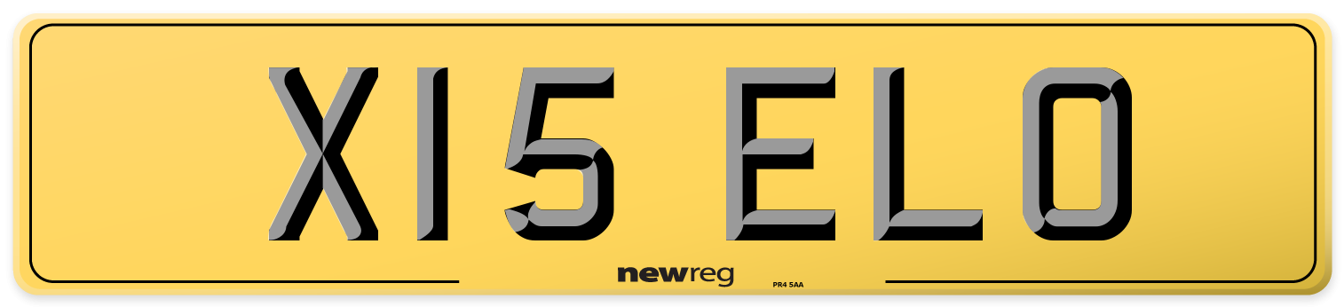 X15 ELO Rear Number Plate
