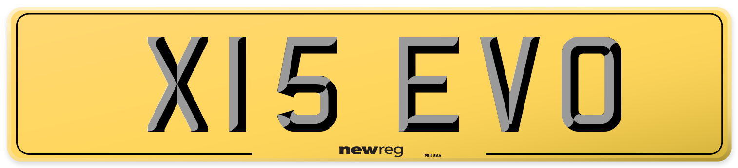 X15 EVO Rear Number Plate