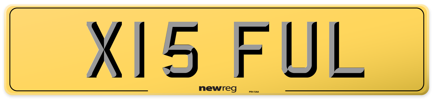 X15 FUL Rear Number Plate