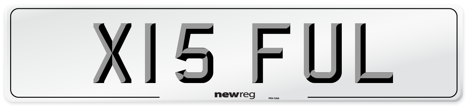 X15 FUL Front Number Plate
