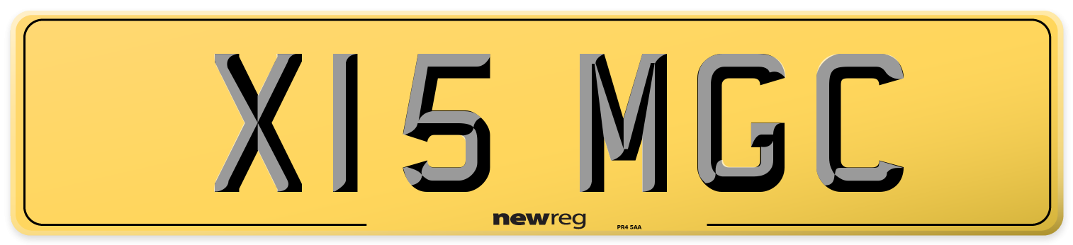 X15 MGC Rear Number Plate