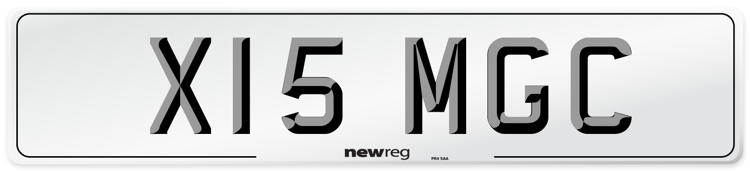 X15 MGC Front Number Plate