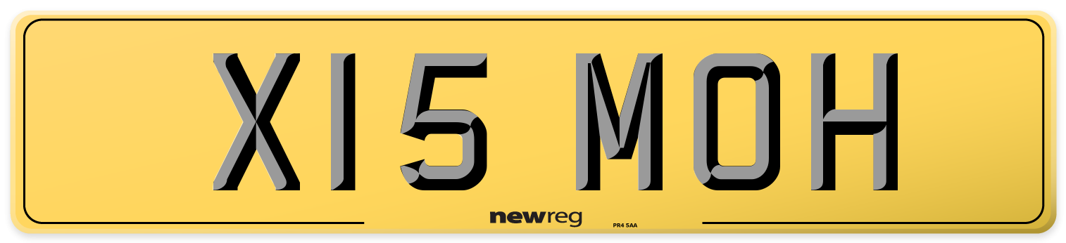 X15 MOH Rear Number Plate