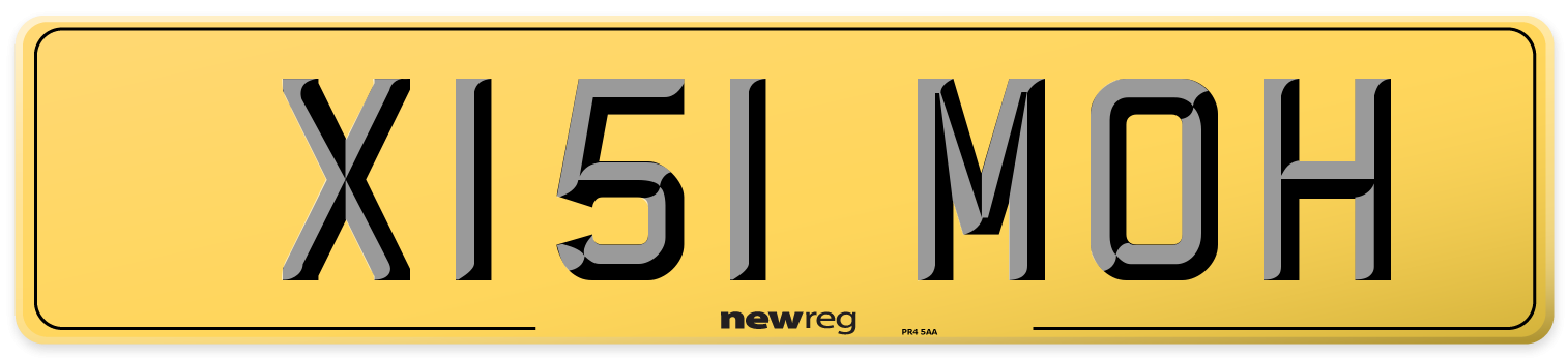X151 MOH Rear Number Plate