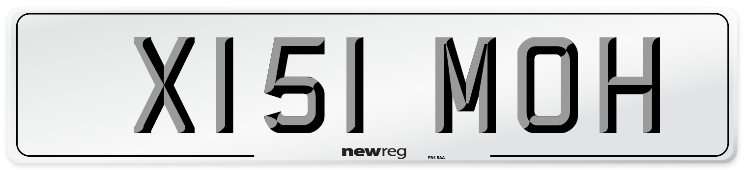 X151 MOH Front Number Plate