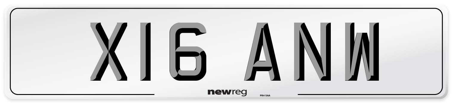 X16 ANW Front Number Plate