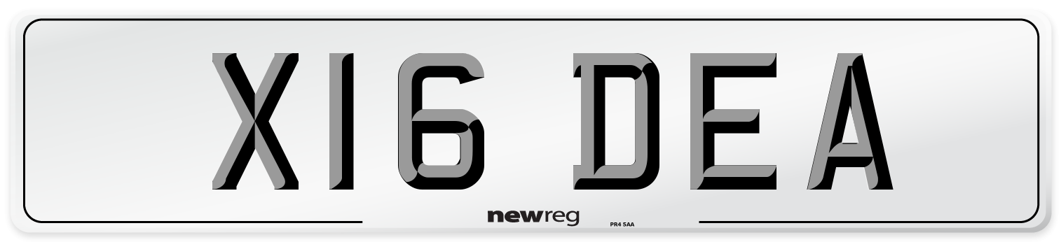 X16 DEA Front Number Plate