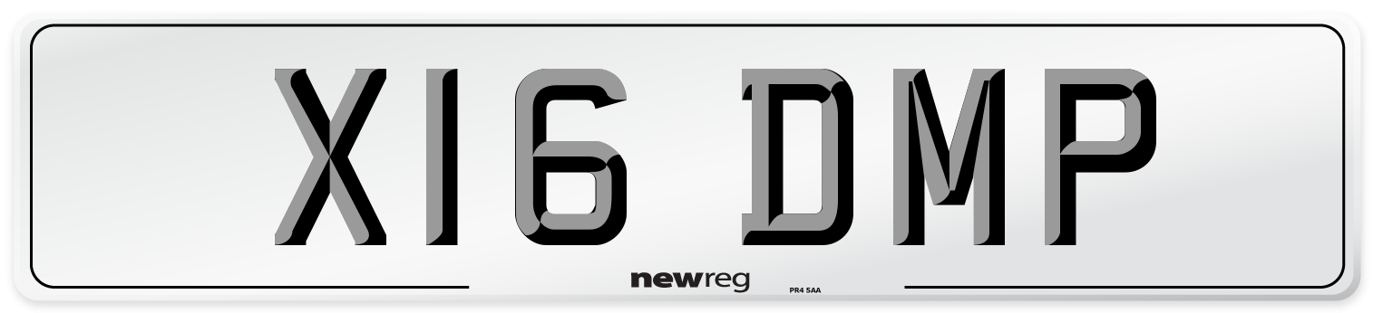 X16 DMP Front Number Plate