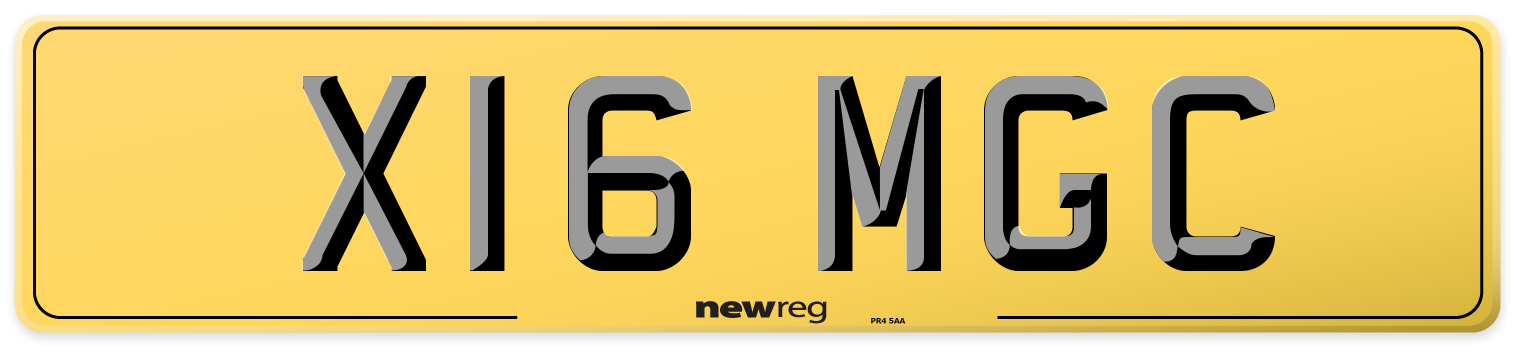 X16 MGC Rear Number Plate