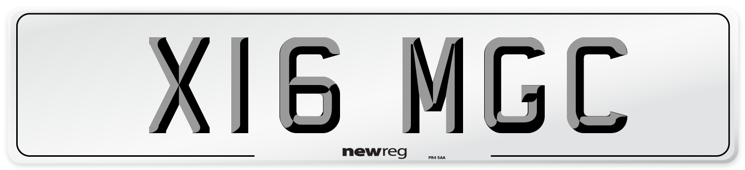 X16 MGC Front Number Plate
