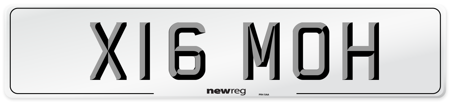 X16 MOH Front Number Plate