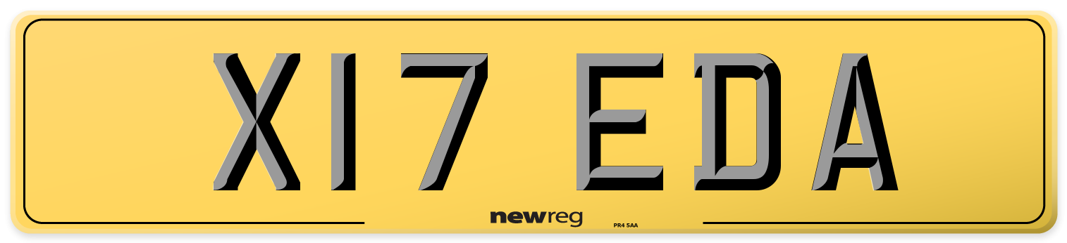 X17 EDA Rear Number Plate