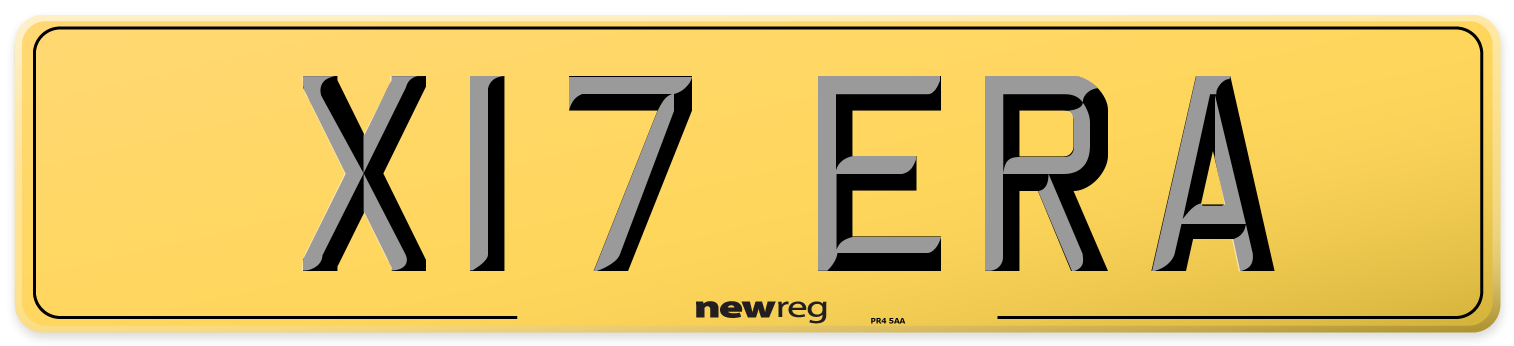 X17 ERA Rear Number Plate