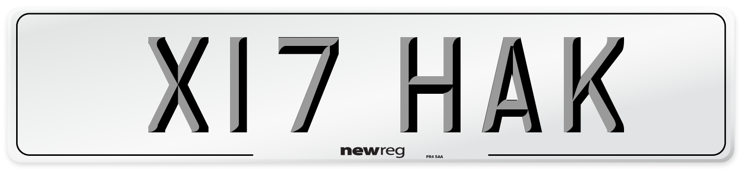 X17 HAK Front Number Plate