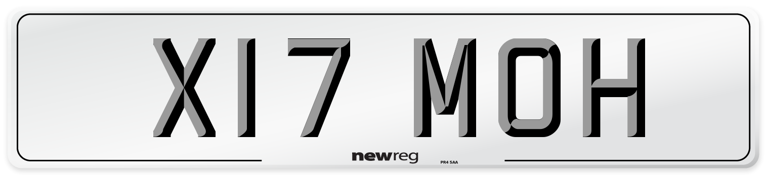 X17 MOH Front Number Plate