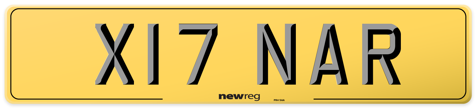 X17 NAR Rear Number Plate