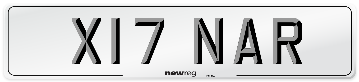 X17 NAR Front Number Plate