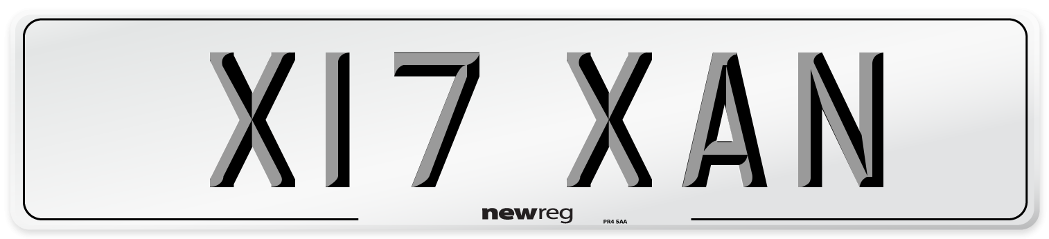 X17 XAN Front Number Plate
