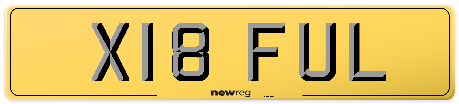X18 FUL Rear Number Plate