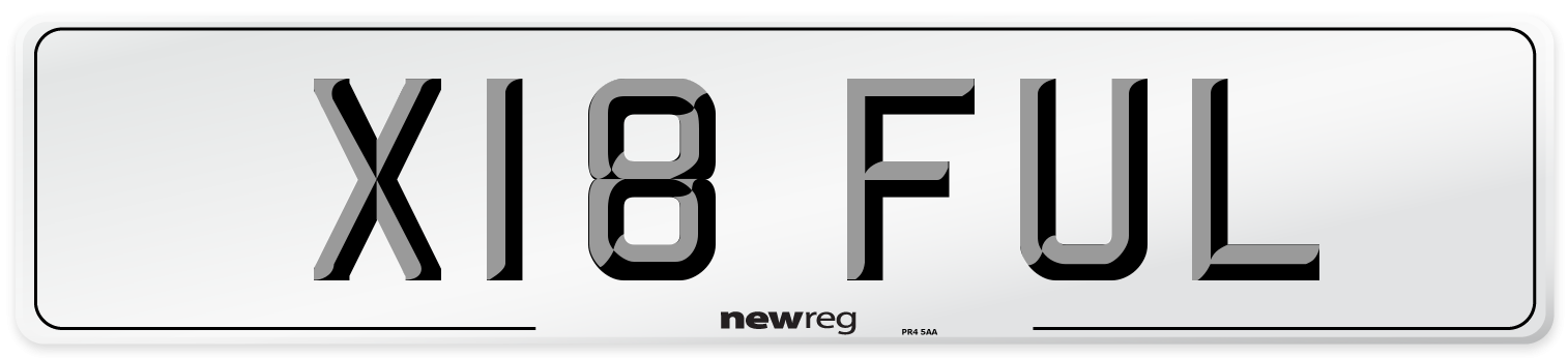 X18 FUL Front Number Plate