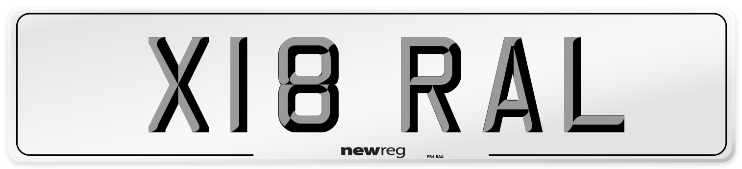 X18 RAL Front Number Plate