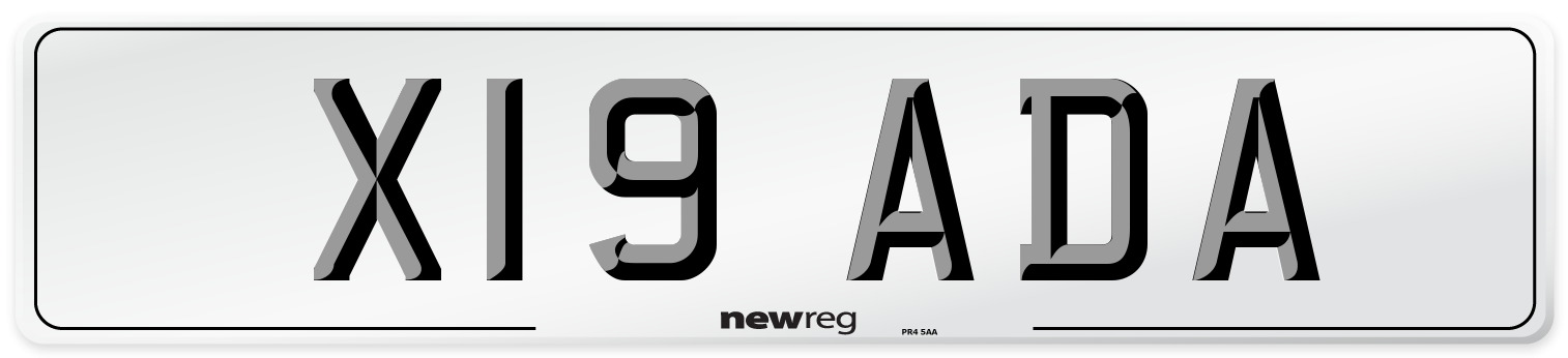 X19 ADA Front Number Plate
