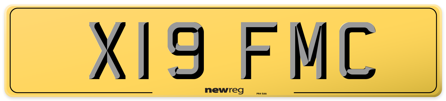 X19 FMC Rear Number Plate