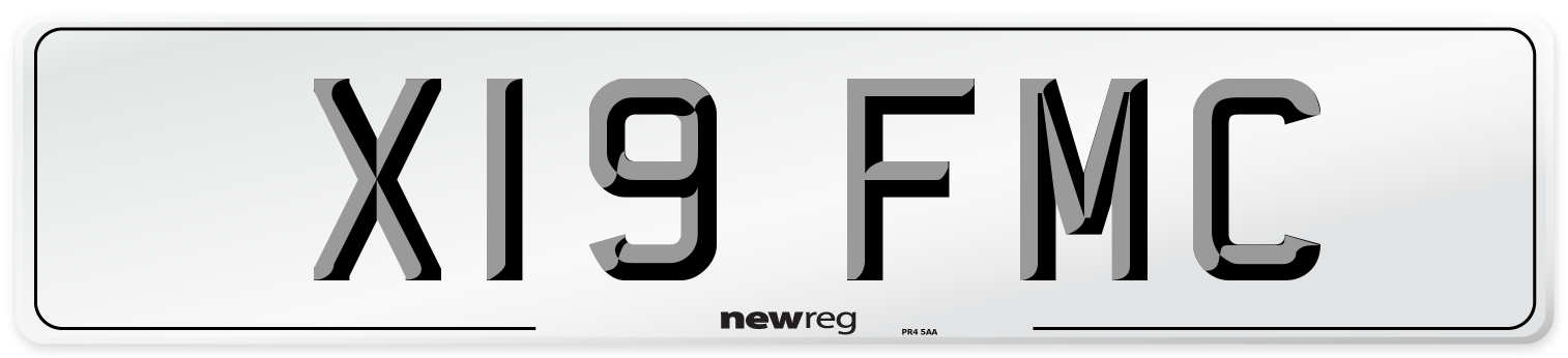 X19 FMC Front Number Plate