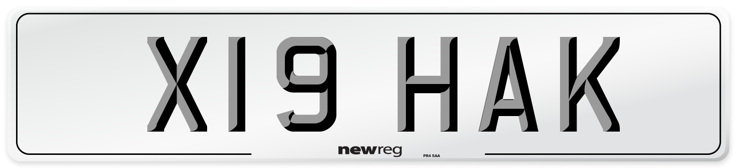 X19 HAK Front Number Plate
