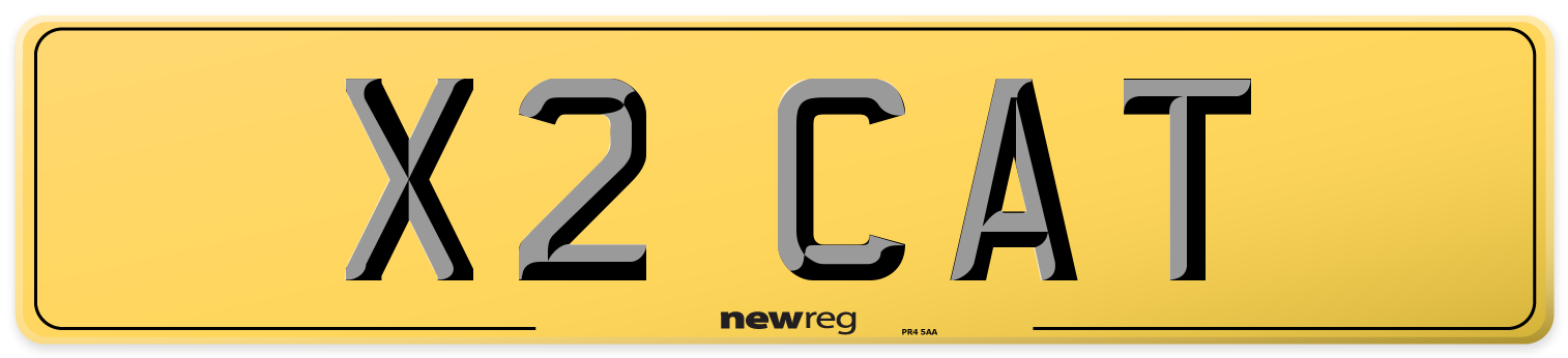 X2 CAT Rear Number Plate
