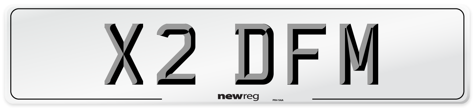 X2 DFM Front Number Plate