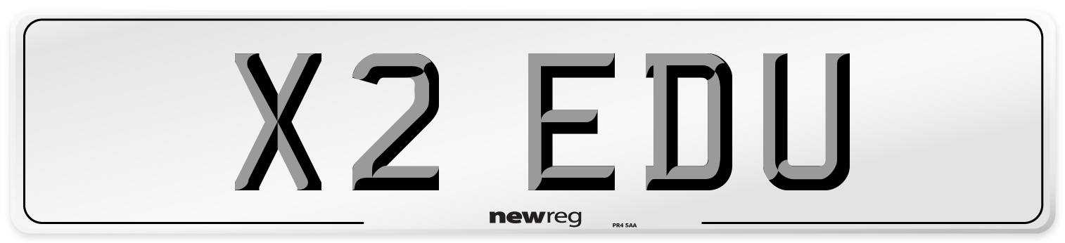 X2 EDU Front Number Plate