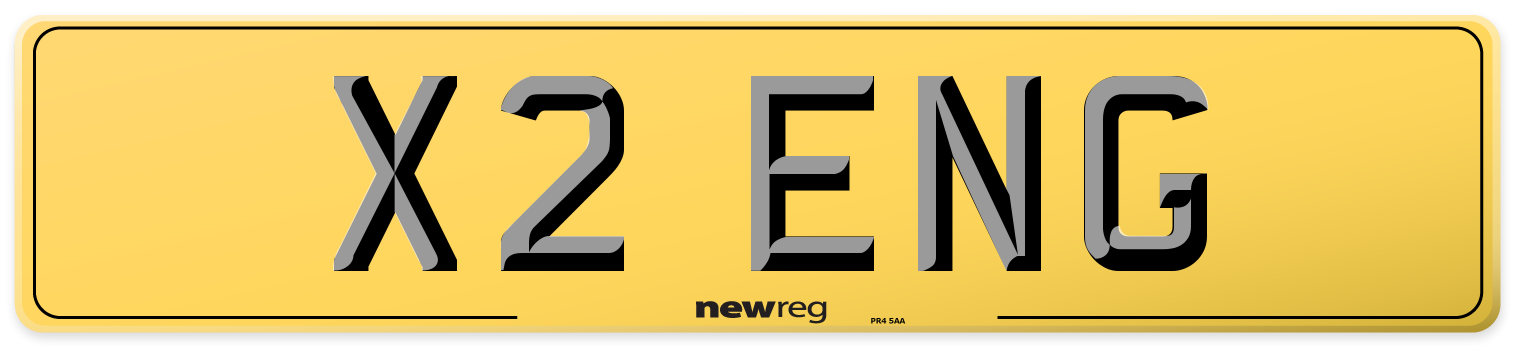 X2 ENG Rear Number Plate