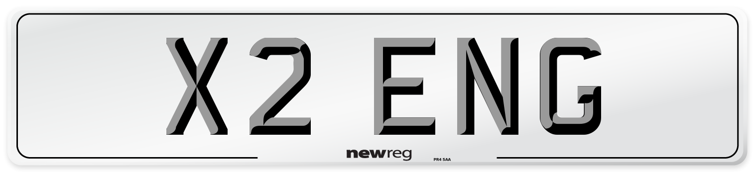 X2 ENG Front Number Plate