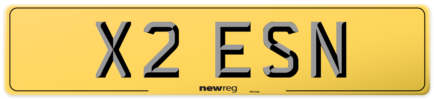 X2 ESN Rear Number Plate