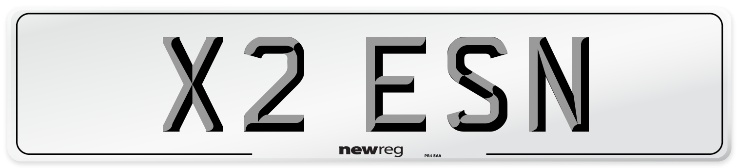 X2 ESN Front Number Plate