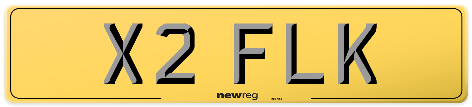 X2 FLK Rear Number Plate