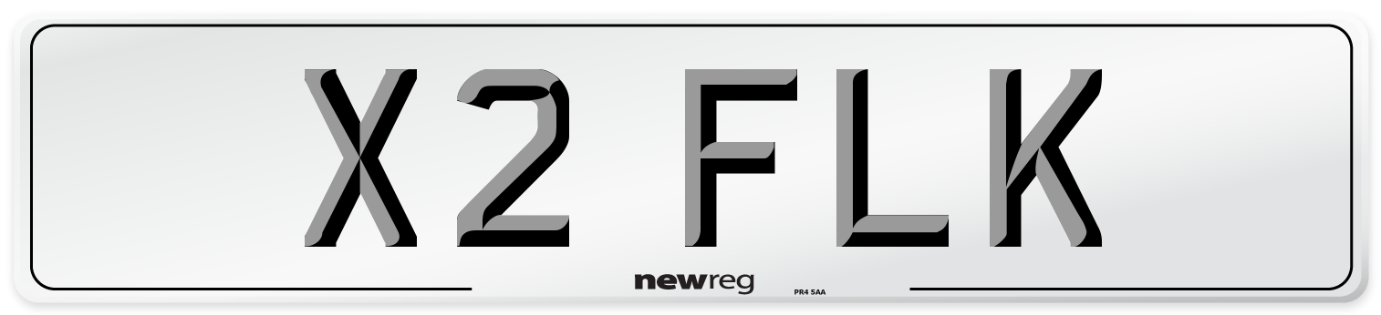 X2 FLK Front Number Plate