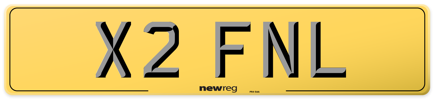 X2 FNL Rear Number Plate