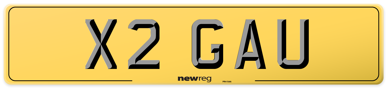X2 GAU Rear Number Plate